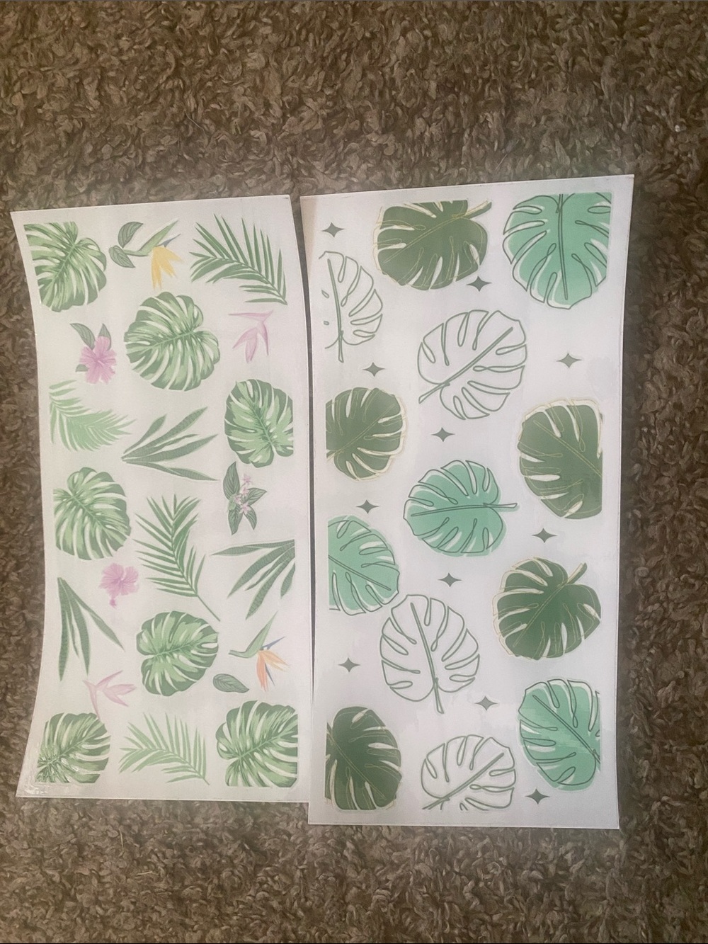 Tropical Monstera Leaf UVDTF Decals - Green